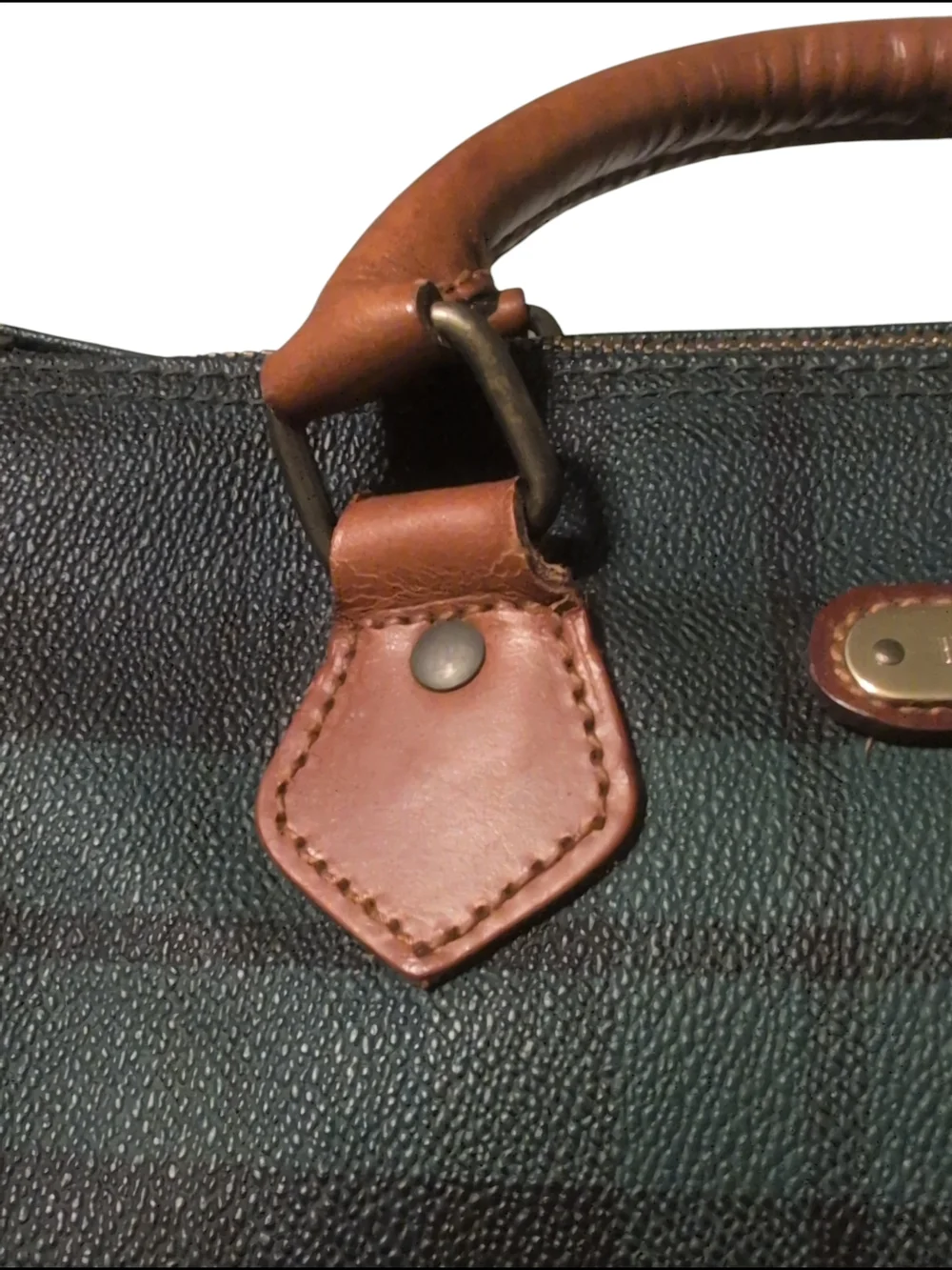 Polo by Ralph Lauren Doc Mini Boston Plaid Duffel Preloved Vintage Handbag Brush
